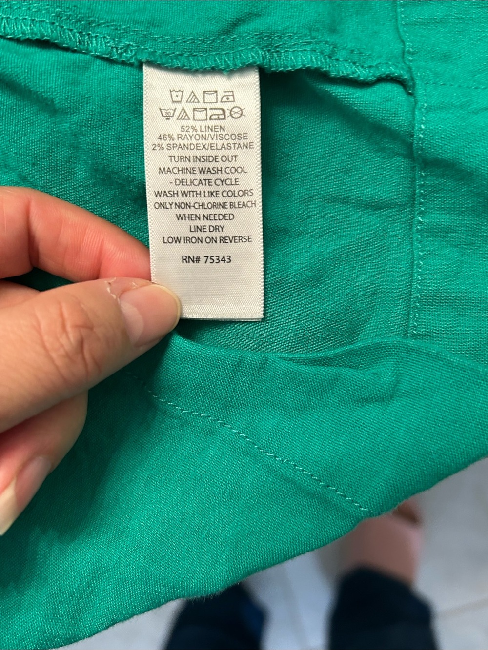Tahari Green Sleeveless Linen Blend Shift Dress with Pockets Size 10 - Picture 7 of 10